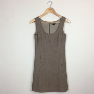 Theory Wool Stretch Shift Dress Tan Brown Jora 0
